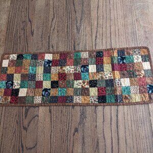 Quilted Scrappy Table Runner, Country Style, Table Mat, 13 x 37, Falls colors